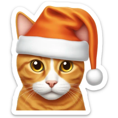 Orange cat with Santa hat sticker