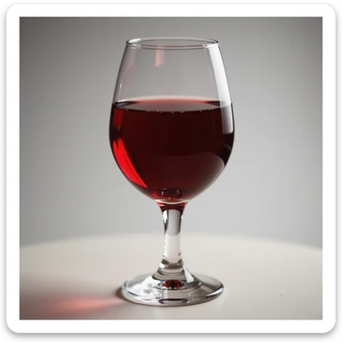 realistic glass of red wine, photorealistic style, transparent background sticker