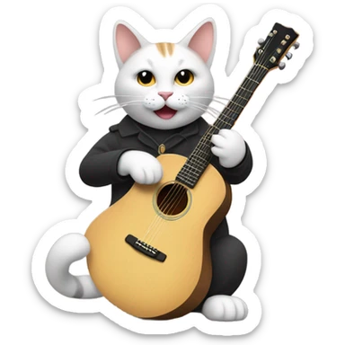 Cat playing guitar  sticker