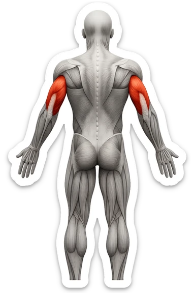 tricipite visto anatomicamente , colora solo il tricipite, il resto fallo in bianco e nero sticker