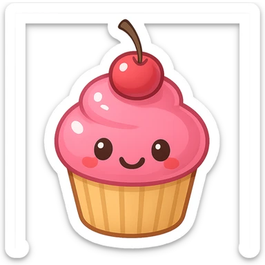pink cupcake emoji, sweet and playful sticker