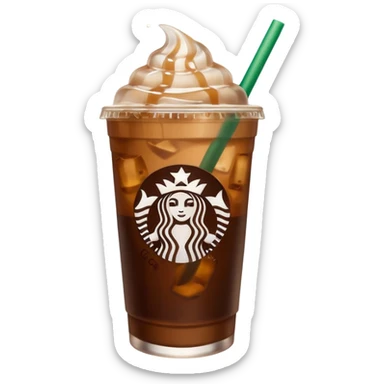 Starbuck ice coffee with ice cubes sticker