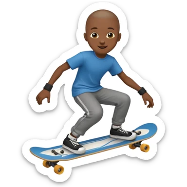 skateboarder black boy mugshot with  sticker
