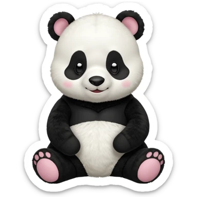 Winnie the Pooh in a panda outfit  sticker