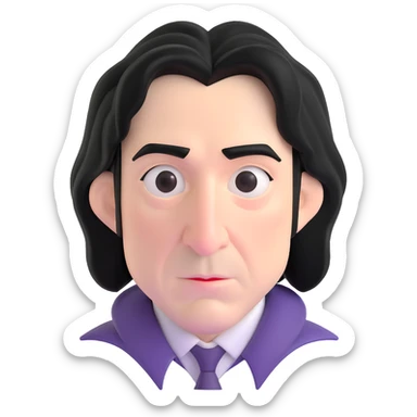 Professor Snape with hooked nose and black hair sticker