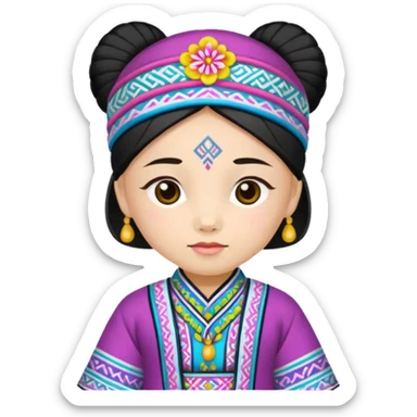 Labubu dressed in Hmong clothes sticker
