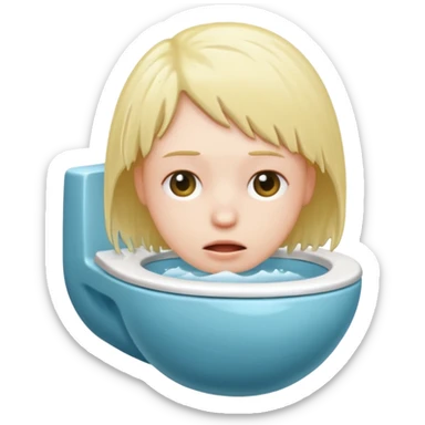 A head in a toilet sticker