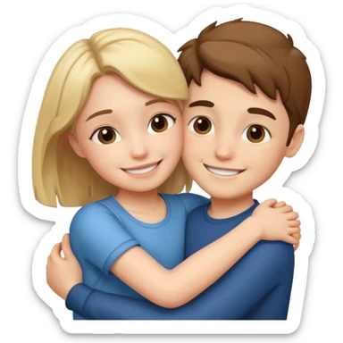 Boy and girl cuddling  sticker