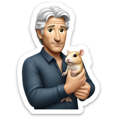 Richard gere realistic with gerbil  sticker