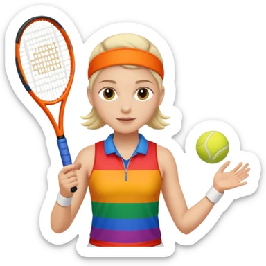 Tennis player dressed in Pride colors  sticker