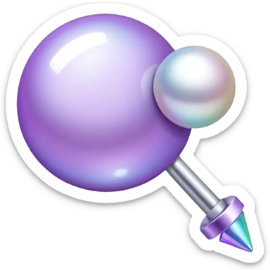 lilac push pin for office wall notes with pearl in the middle sticker