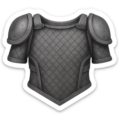 Create an iron version of this platebody with the same shape, looking a little worn and realistic metallic iron. The style should emulate emoji style with a transparent background. sticker