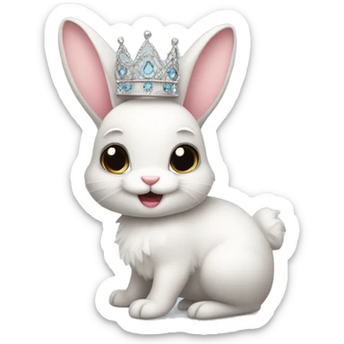 Cute Bunny wearing a tiara  sticker