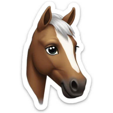 poney brun avec crinière noire sticker