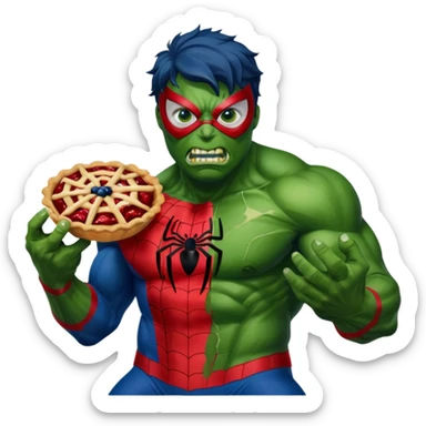 Homem aranha levando torta na cara de Hulk sticker