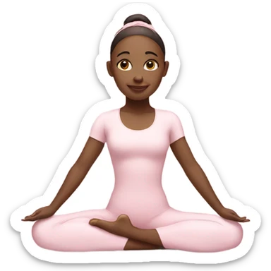 angelic yoga girl in light pink yoga outfit sticker