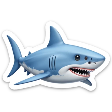 A shark with blue shoes sticker