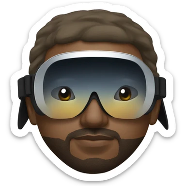 kanye west wearing chrome coated reflective ski goggles sticker