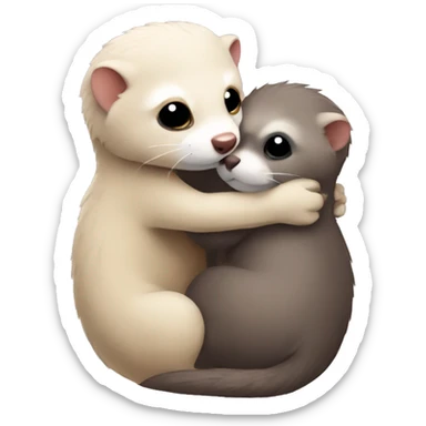 Hugging ferrets  sticker