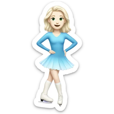 ice skater with pale skin sticker