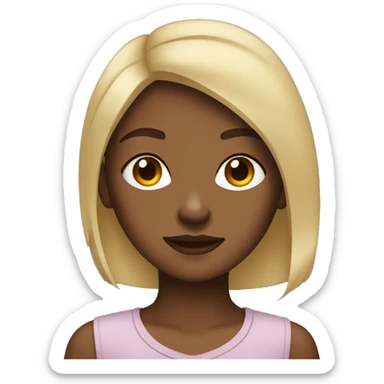 Brown skin girl with blonde wolfcut sticker