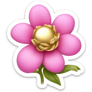 flower with gold jewelry and pink designs sticker