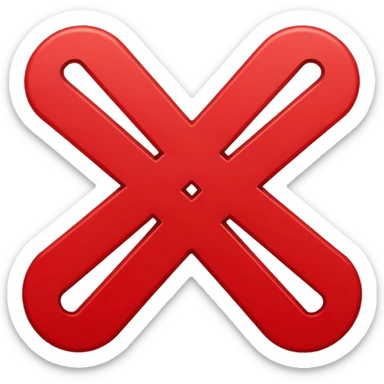 general red x symbol, make it a bit slim sticker