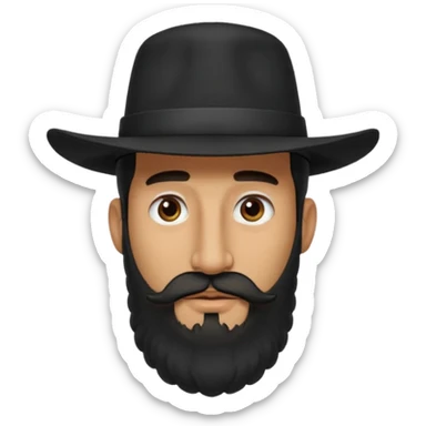  Male with long nose, black hat, long sidecurls and beard" sticker
