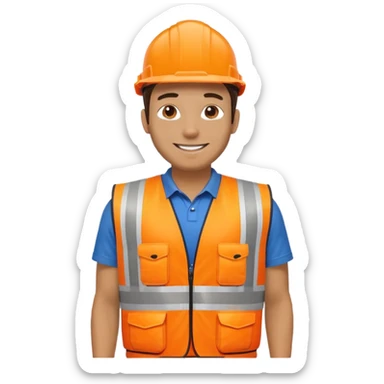 man in orange hi vis vest standing sticker