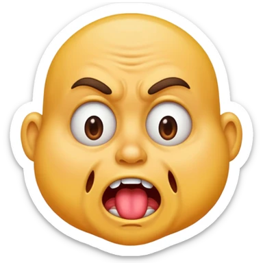 Crazy looking guy drooling  sticker