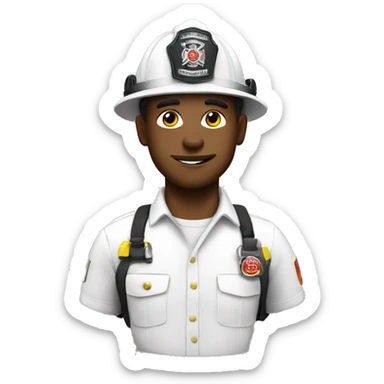 white firefighter with nametag smith sticker