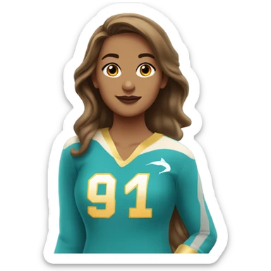 princess belle swift wearing dolphons jersey number 1 sticker