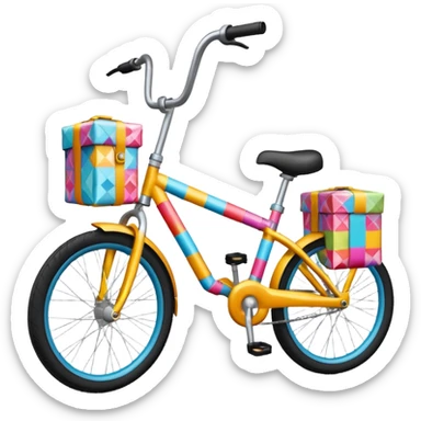 Bike wrapped in wrapping paper sticker