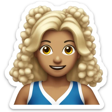 cheerleader with pom poms sticker