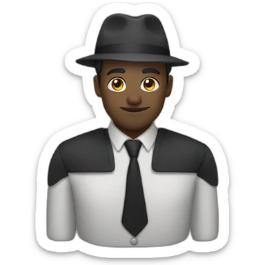homme noir crane rasé sticker