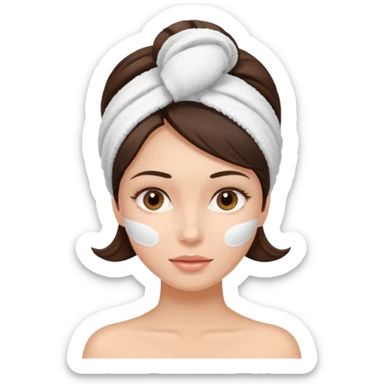 girl brunette getting a facial by a cosmetic esthetician sticker