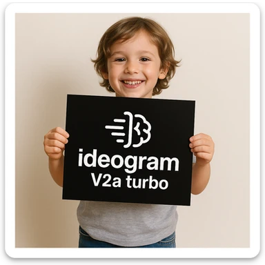 make image of a child holding a poster of this image sticker