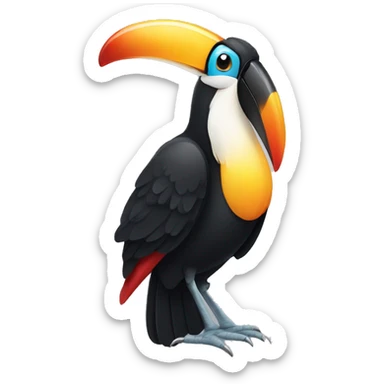 toucan holding a beer bottle sticker