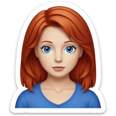 Lee Purcell with red medium hair sticker