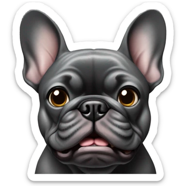 Dark gray french bulldog angry  sticker