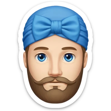 adult man with head bow with beard   sticker