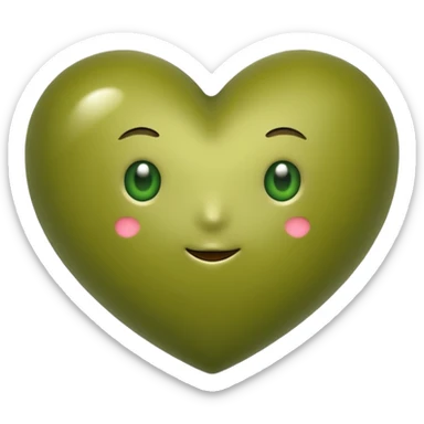 green olive heart sticker