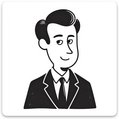 Political leader figure in suit with serious expression sticker