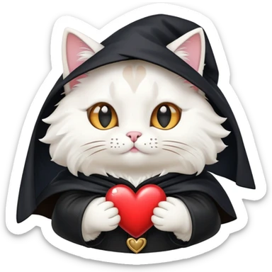 Кошка волшебник показывает сердечко sticker