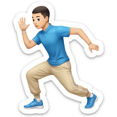 Chinese man twerking from behind angle in motion with motion blur to show he’s actively twerking his booty sticker