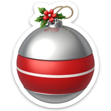 cute sleigh bell with red and white rope and floral decoratons sticker