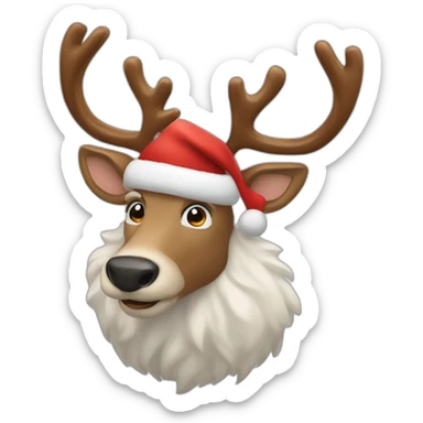 Santa Claus reindeer sticker