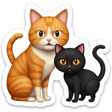 cat holding back another cat because he's going crazy because his coffee isn't ready yet and it isn't friday sticker