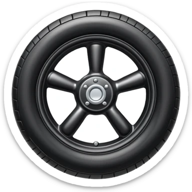 he aircraft's landing gear is one inflated, plump wheel with a strut, black in color, cartoon-style sticker