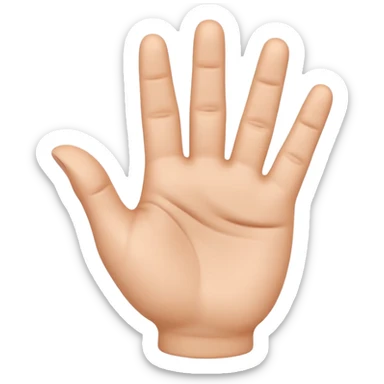 3D iPhone style emoji of a human hand making a small gesture with fingers, thumb and index finger close together, realistic skin texture, isolated on white background, soft shadows, high detail, playful and cute. sticker